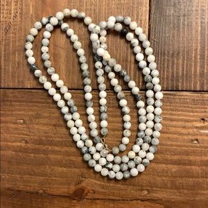 Wrap grey beaded necklace